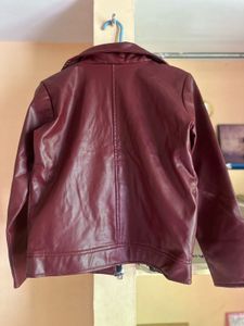 FAUX LEATHER JACKET WITH FUR INSIDE