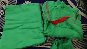 Green  unstitched suit salwar with pure dupatta