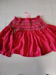 Red Off-Shoulder Bell Sleeve Top