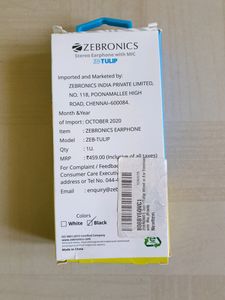Zebronics Zeb Tulip Stereo Earphone With Mic