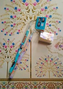 COMBO Of BTS Metallic Box Keychain And Gel Pens