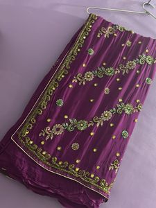 Gorgeous Green Embroidered Saree