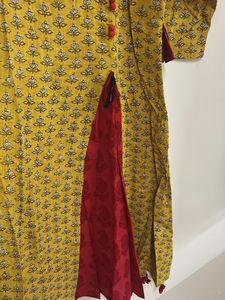 Yellow Printed Kurta