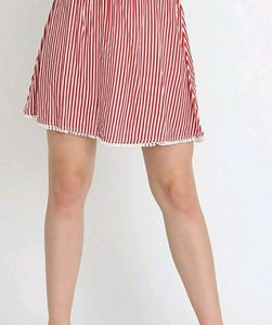 LA Loft Off Shoulder Stripped Skater Dress