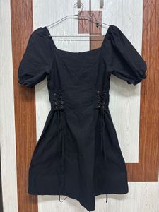⸻Elegant Black Flare Dress– Medium Size,Party Wear
