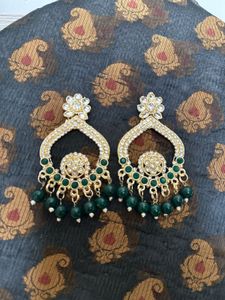 Jhumkas With Stones And Beads
