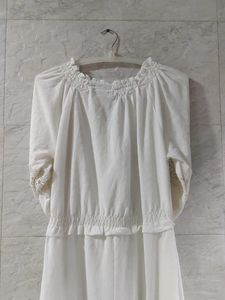 Vintage White Lace Maxi Dress