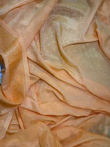 Peach Silk Shiny Saree