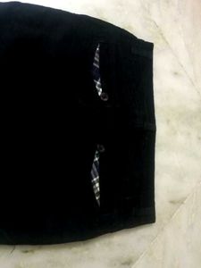 Black Cotton Blend  Semi Formal Pant