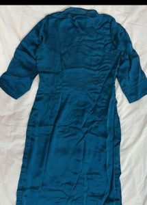 Teal satin kurta