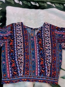 Boho Print Crop Top