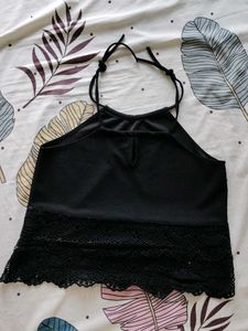 Black Lace Trim Cami Tank Top