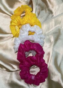 Organza Scrunchies |pack Of 6 With Freebies