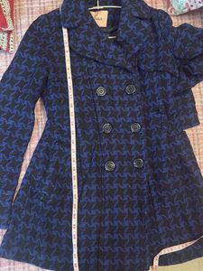 Houndstooth Print Coat
