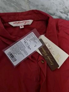 Red Button-Down Top