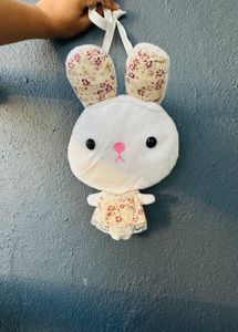 🐰 Adorable Bunny Plush Purse – Floral Ears & Dres