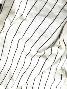 Striped White Short Sleeve Shirt