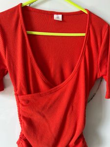 Red Wrap Top
