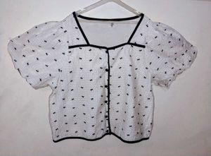 Patterned Short Sleeve Top