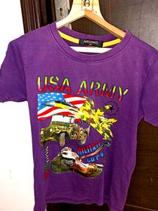 Purple USA Army Graphic Tee