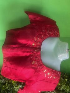 Not used Maroon Embroidered Blouse