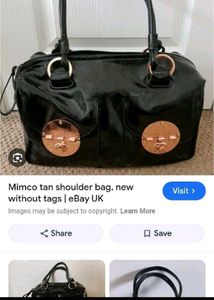 Mimco Black Leather Shoulder Bag