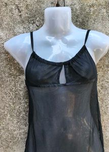 15121. Sheer Black Cami Slip