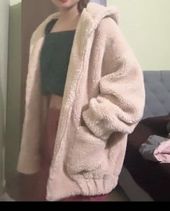 fur faux hooded jacket