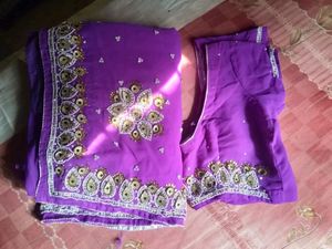 Purple Saree Blouse