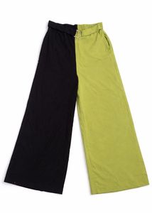 Two-Tone Wide Leg Pants