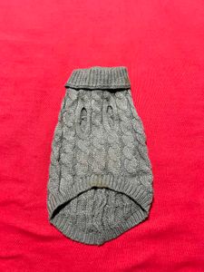 Gray Knit Dog Sweater