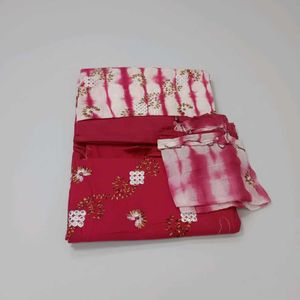 Pink Embroidered Dress Material undtitched