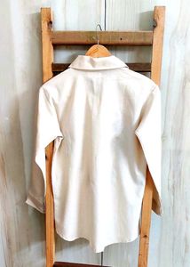 Baige Cotton Embroidery Work Shirt Size-38