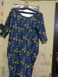 Blue &amp; Yellow Kurti With Pant Combo