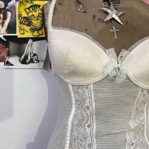 White Lace Corset Top