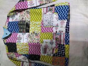 Multicolour Coat With Patchwork It Is New 🌺🌺