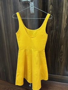 Yellow Fit &amp; Flare Stretchable Dress