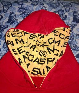 Red Graphic Print Hoodie
