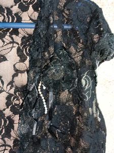 Stylish Partywear Crop Lace Bolero Shrug Black 🖤