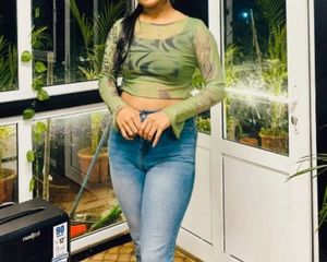 Green Printed Mesh Top