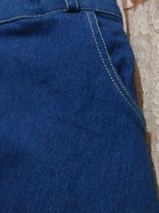 Denim Button-Front Skirt