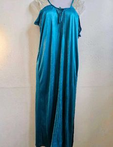 Teal Satin Nightsuit