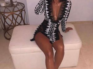 Geometric Sequin Plunge Dress