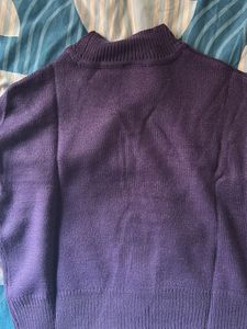 TOKYO TALKIES Purple Knit Turtleneck Sweater