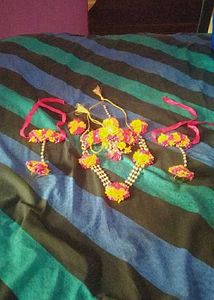 Flower Jewellery Set For Haldi