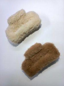 Set of 2 Plush Faux Fur Hair Claw Clutchers