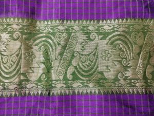 Purple Mangalagiri Checks Cotton Silk Handloom