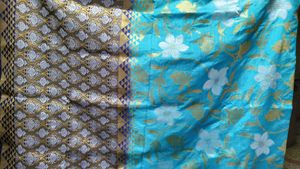 Elegant Jute Blue saree