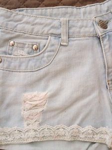 Distressed Denim Shorts