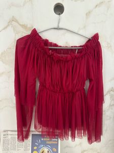 Red Off Shoulders Top